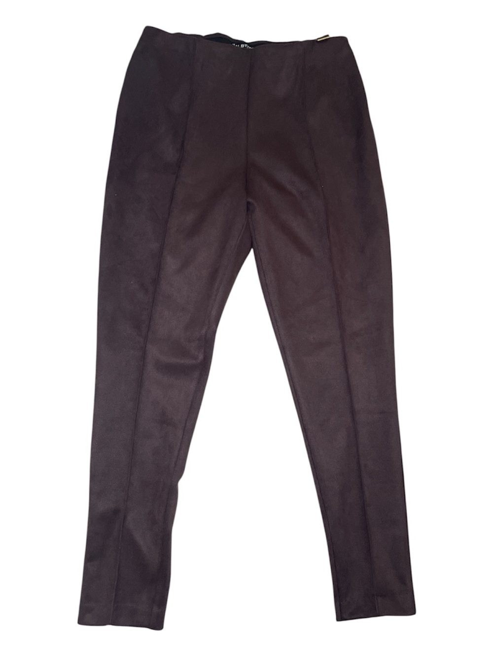 Halston Heritage Cropped Vegan Suede Pants in Deep Brown sz M